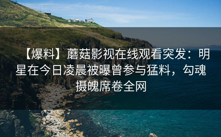 【爆料】蘑菇影视在线观看突发：明星在今日凌晨被曝曾参与猛料，勾魂摄魄席卷全网