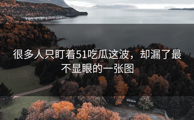 很多人只盯着51吃瓜这波,却漏了最不显眼的一张图 很多人只盯着51吃瓜这波,却漏了最不显眼的一张图